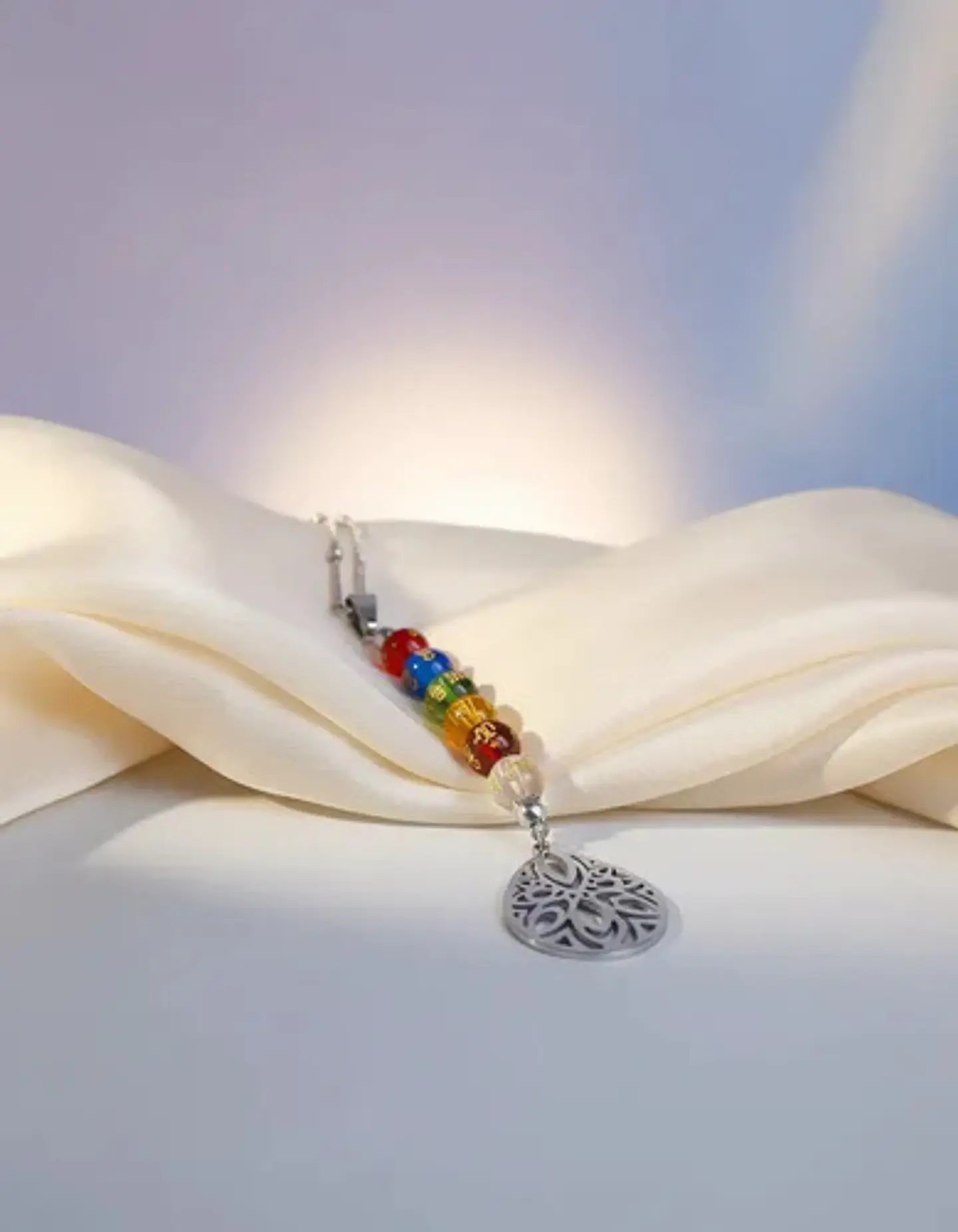 Collar Para Mujer Con Dije Flor De Loto 7 Chakras Yoga Acero 3