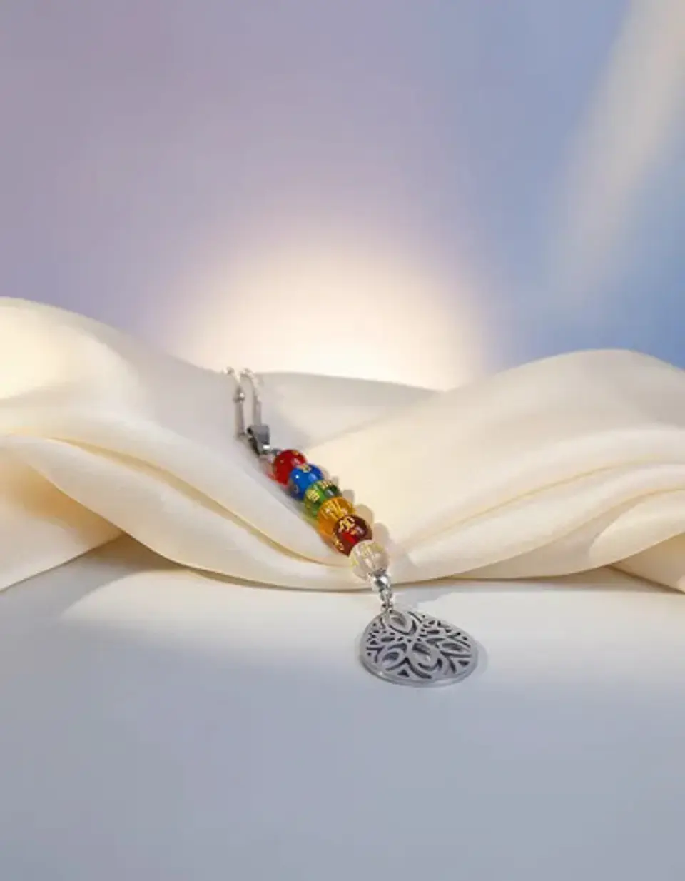 Collar Para Mujer Con Dije Flor De Loto 7 Chakras Yoga Acero 3