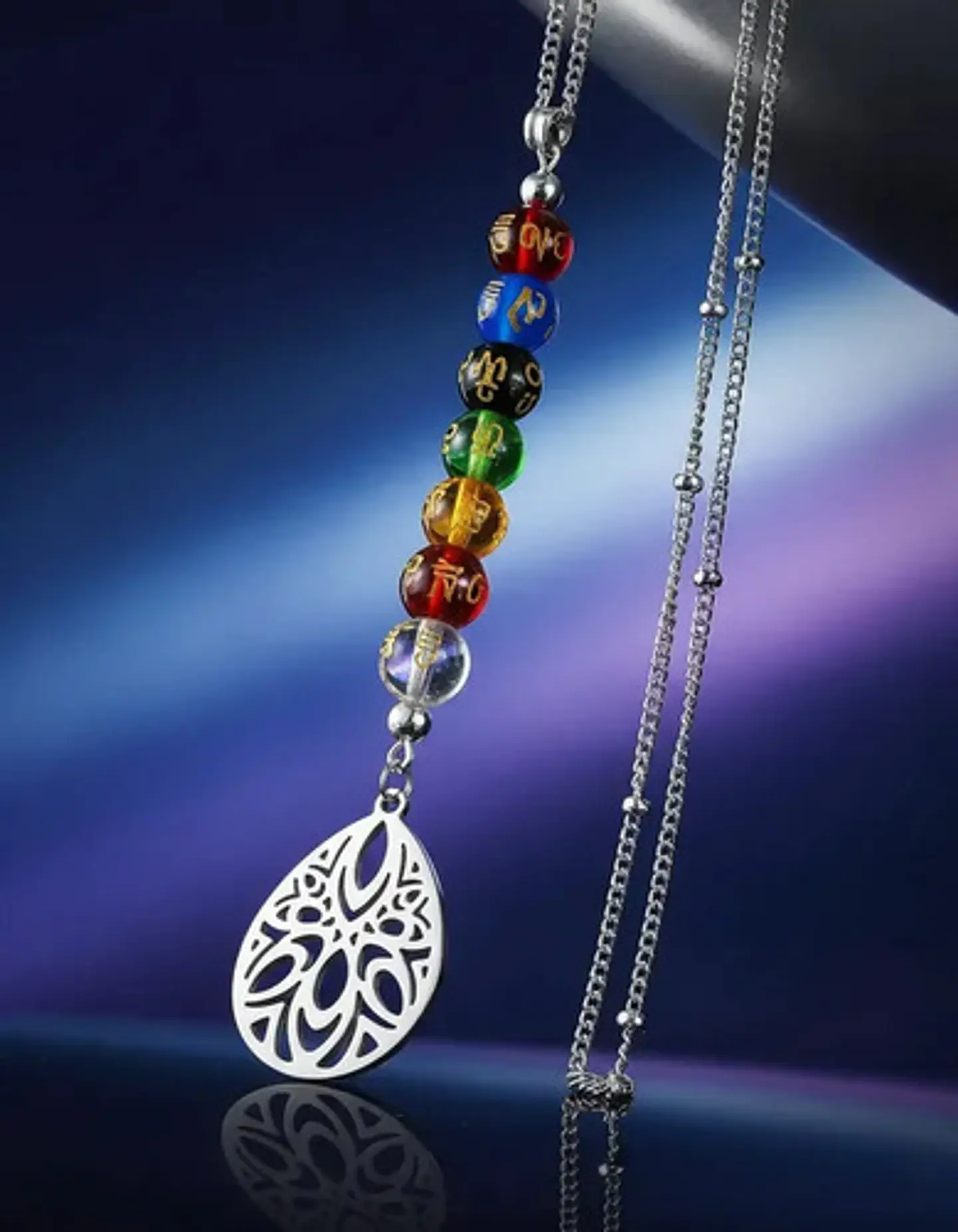 Collar Para Mujer Con Dije Flor De Loto 7 Chakras Yoga Acero 4