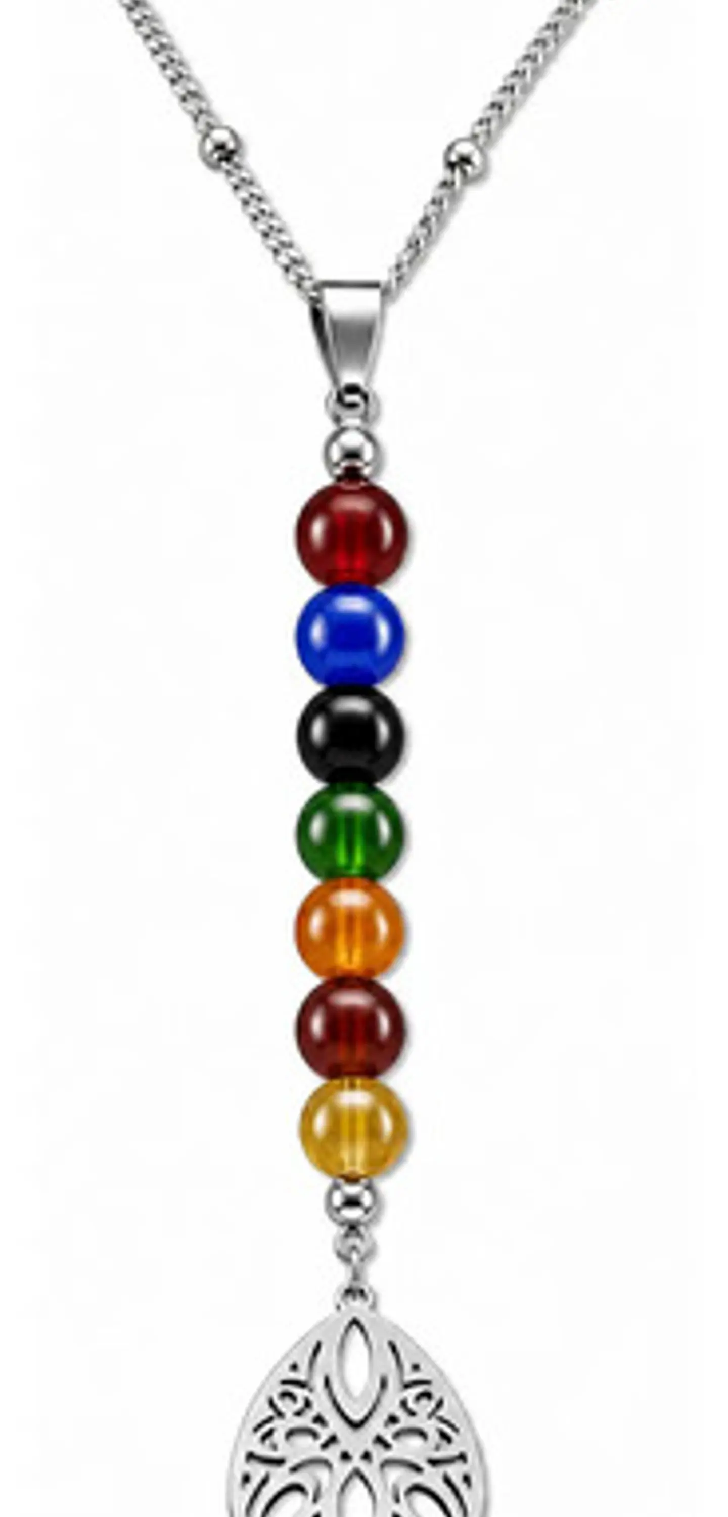 Collar Para Mujer Con Dije Flor De Loto 7 Chakras Yoga Acero 9