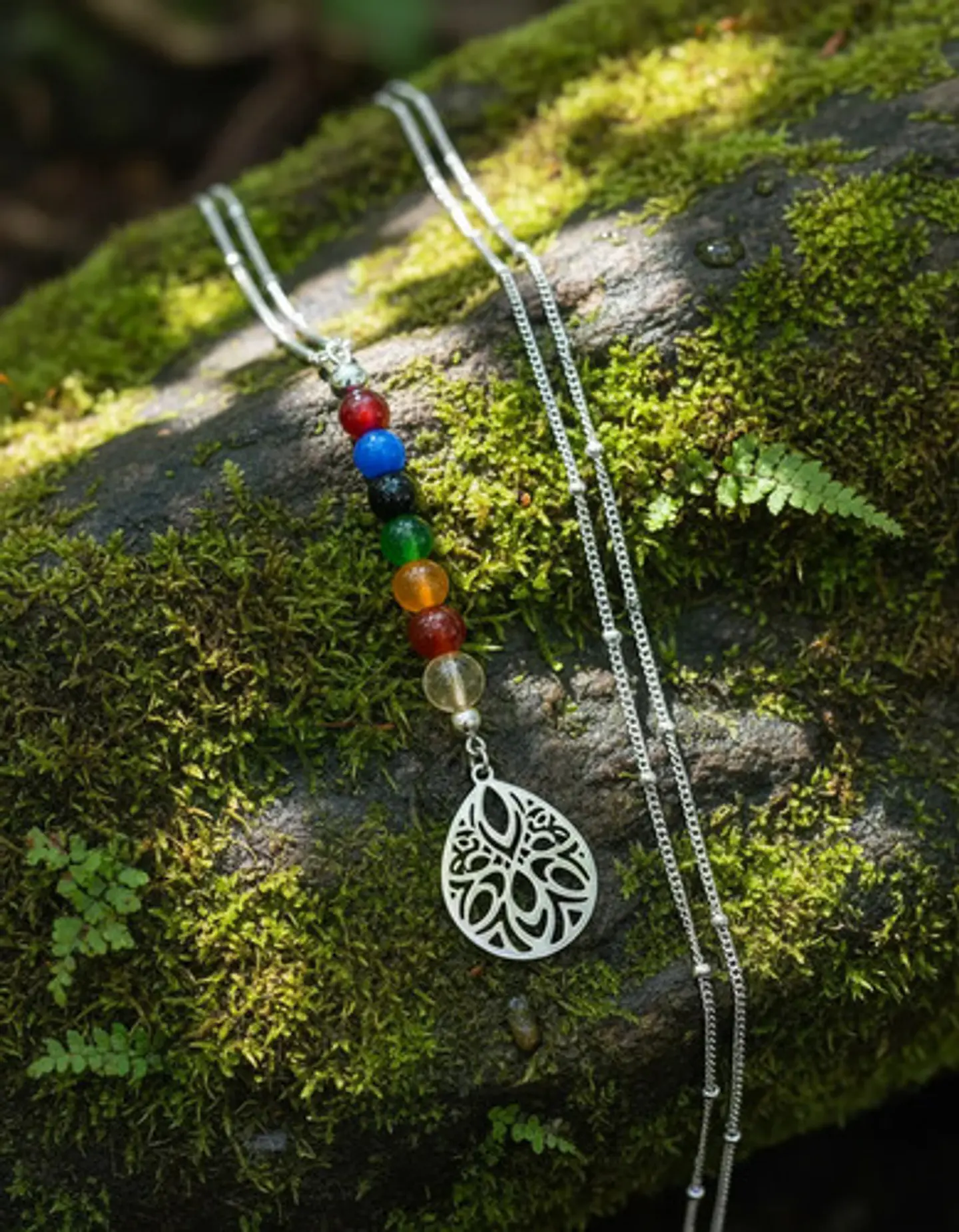 Collar Para Mujer Con Dije Flor De Loto 7 Chakras Yoga Acero 13