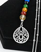 Collar Para Mujer Con Dije Flor De Loto 7 Chakras Yoga Acero - Miniatura 14