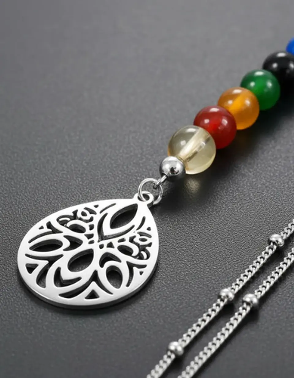 Collar Para Mujer Con Dije Flor De Loto 7 Chakras Yoga Acero 15