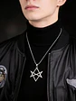 Collar Hombre Y Mujer Con Dije Hexagrama Unicursal De Acero  - Miniatura 5