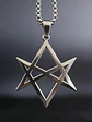 Collar Hombre Y Mujer Con Dije Hexagrama Unicursal De Acero  - Miniatura 6