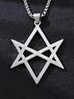 Collar Hombre Y Mujer Con Dije Hexagrama Unicursal De Acero  - Miniatura 7