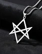 Collar Hombre Y Mujer Con Dije Hexagrama Unicursal De Acero  - Miniatura 9