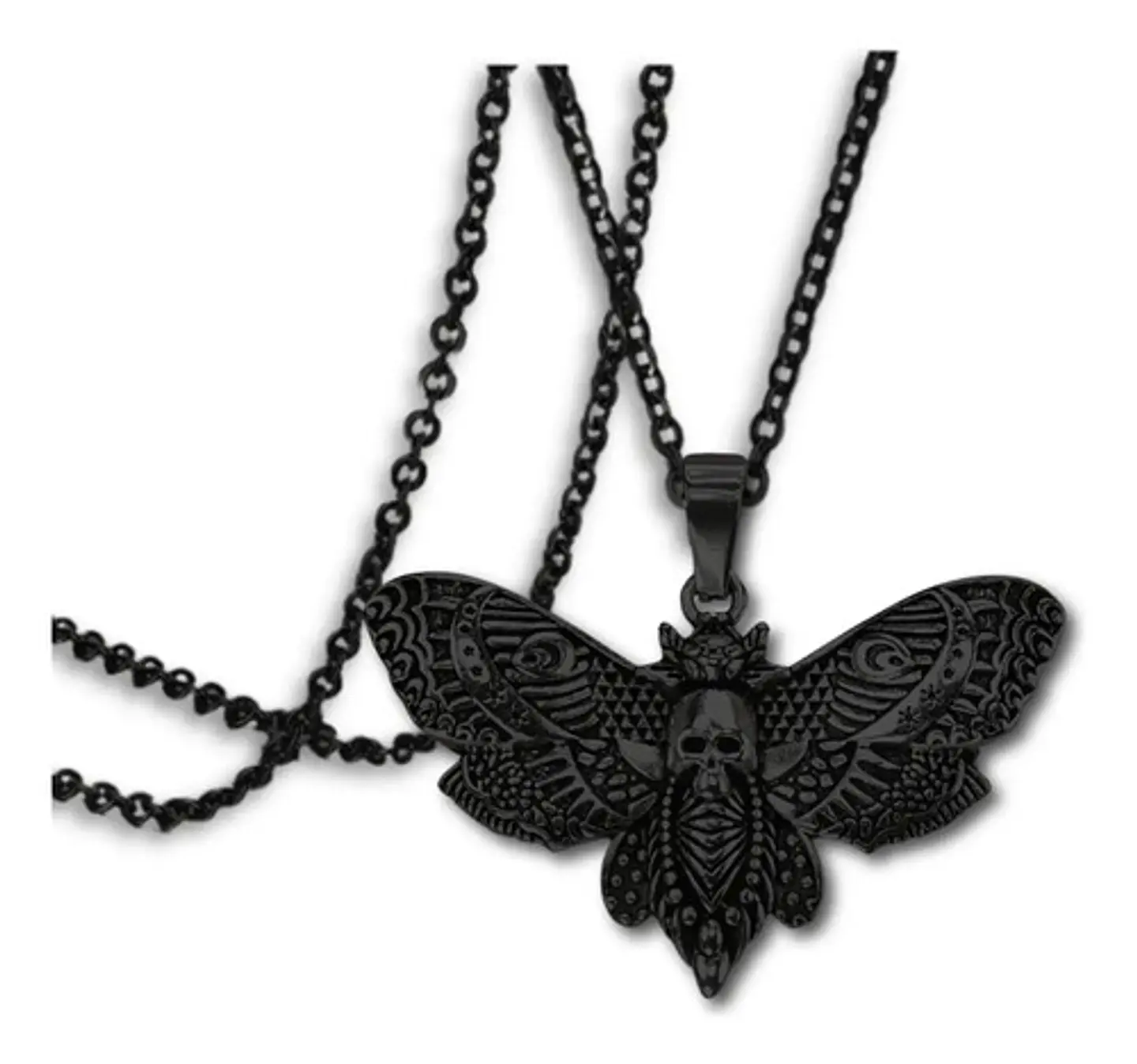 Colla Para Mujer Con Dije Polilla Mariposa Calavera Craneo 1