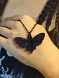 Colla Para Mujer Con Dije Polilla Mariposa Calavera Craneo - Miniatura 3
