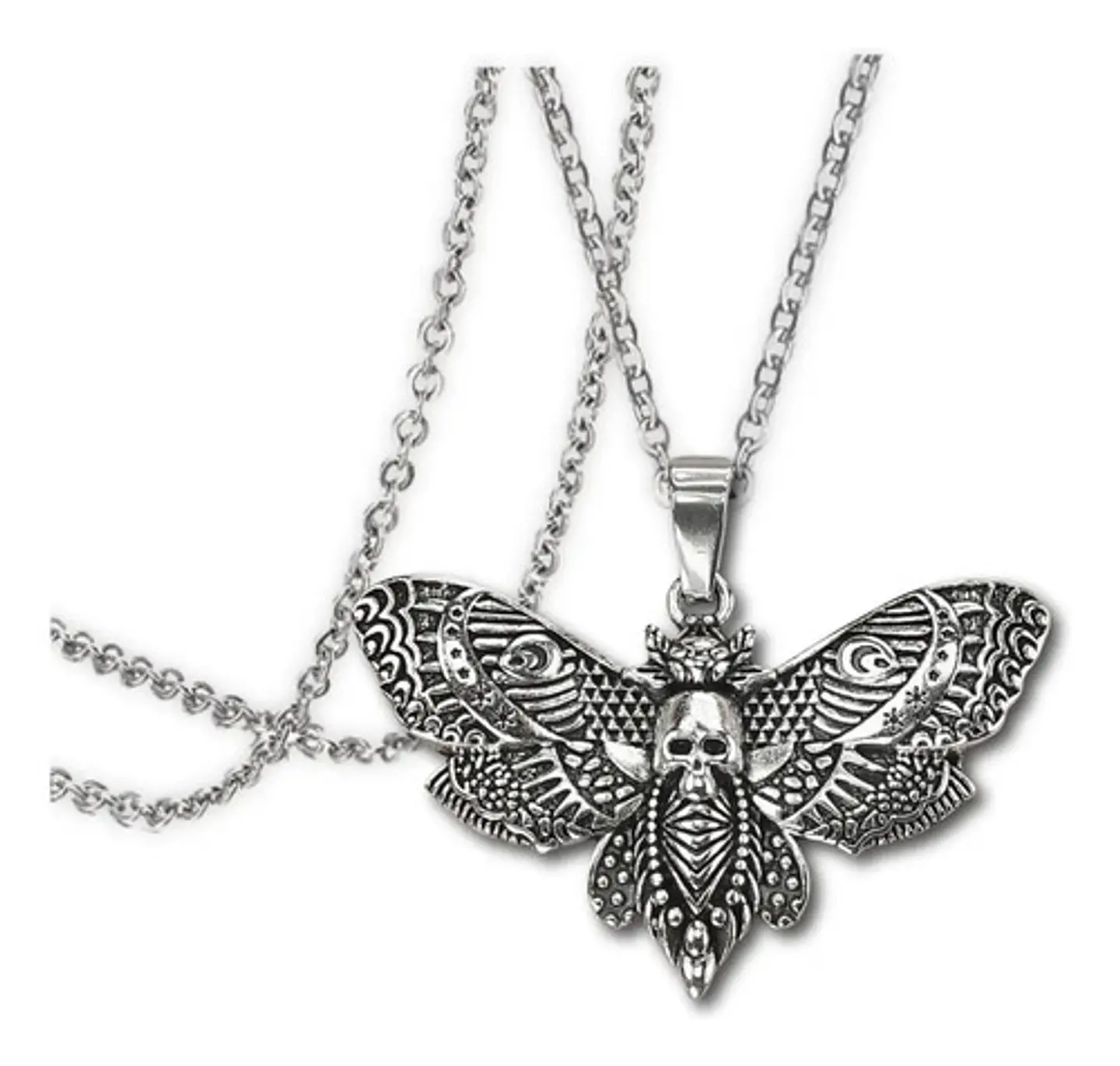 Colla Para Mujer Con Dije Polilla Mariposa Calavera Craneo 5