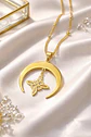 Collar Para Mujeres Dije Luna Invertida Nudo Bruja Dorado - Miniatura 3