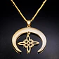 Collar Para Mujeres Dije Luna Invertida Nudo Bruja Dorado - Miniatura 7
