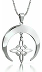 Collar Para Mujeres Dije Luna Invertida Nudo Bruja Dorado - Miniatura 10