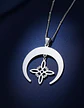 Collar Para Mujeres Dije Luna Invertida Nudo Bruja Dorado - Miniatura 14