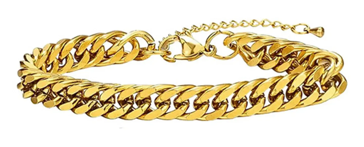 Pulsera Esclava 6mm Para Hombre Y Mujer De Acero Color Oro 1