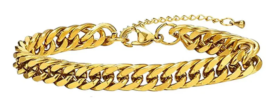 Pulsera Esclava 6mm Para Hombre Y Mujer De Acero Color Oro 1