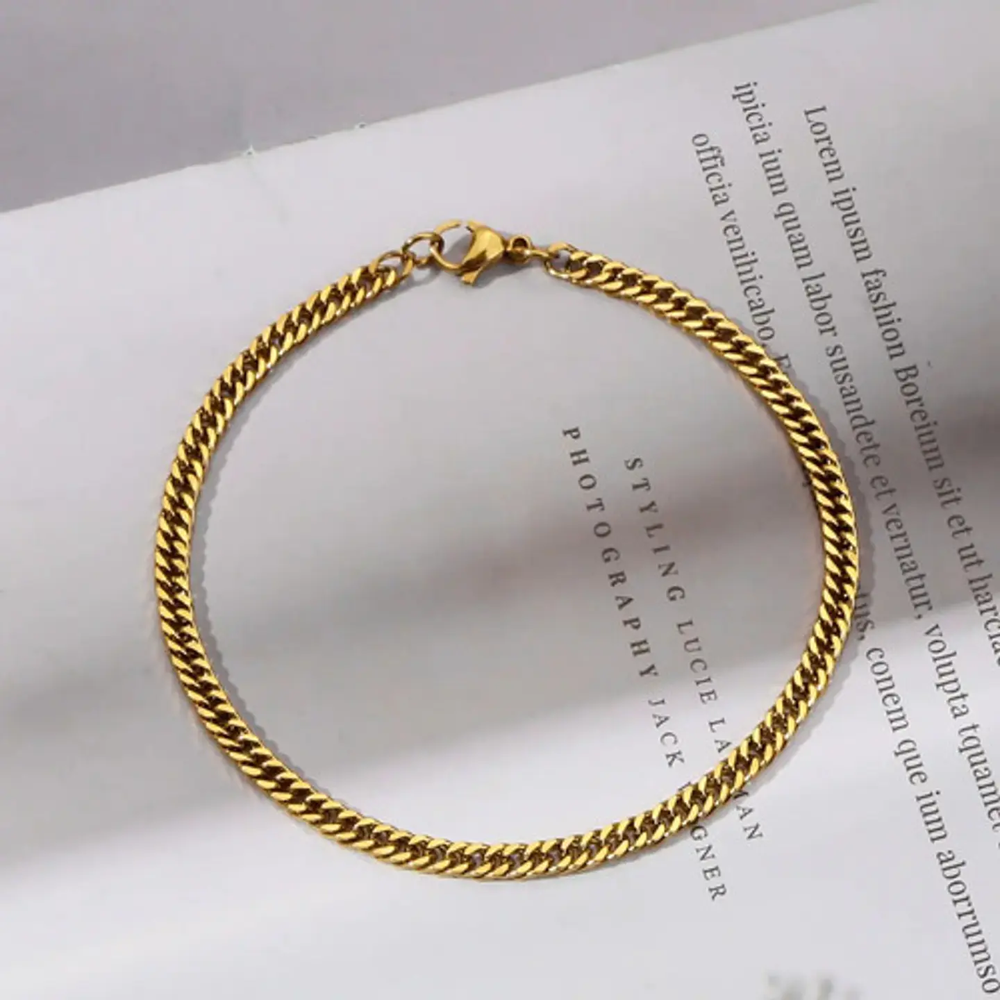 Pulsera Esclava 6mm Para Hombre Y Mujer De Acero Color Oro 6