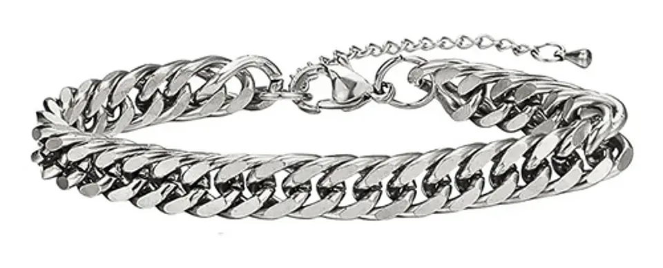 Pulsera Esclava 6mm Para Hombre Y Mujer De Acero Color Oro 9