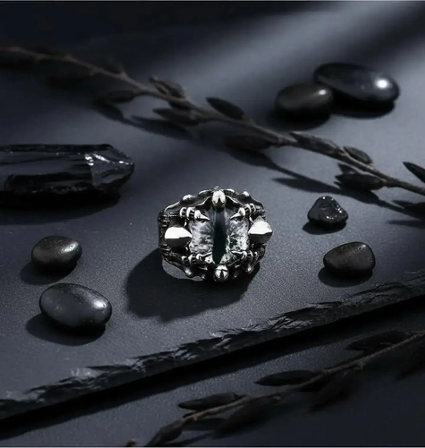 Anillo Ojo De Dragón Craneo Calavera Acero Inoxidable Hombre 4