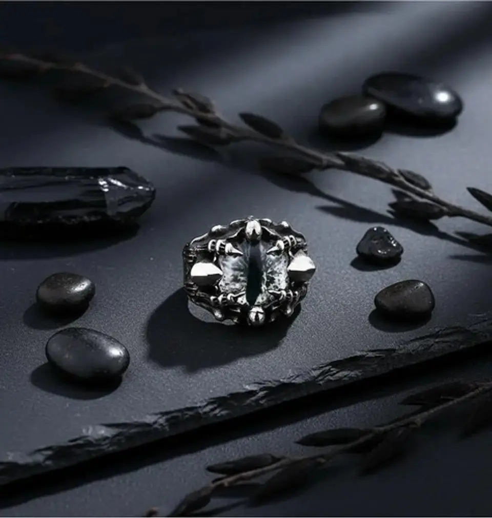 Anillo Ojo De Dragón Craneo Calavera Acero Inoxidable Hombre 4