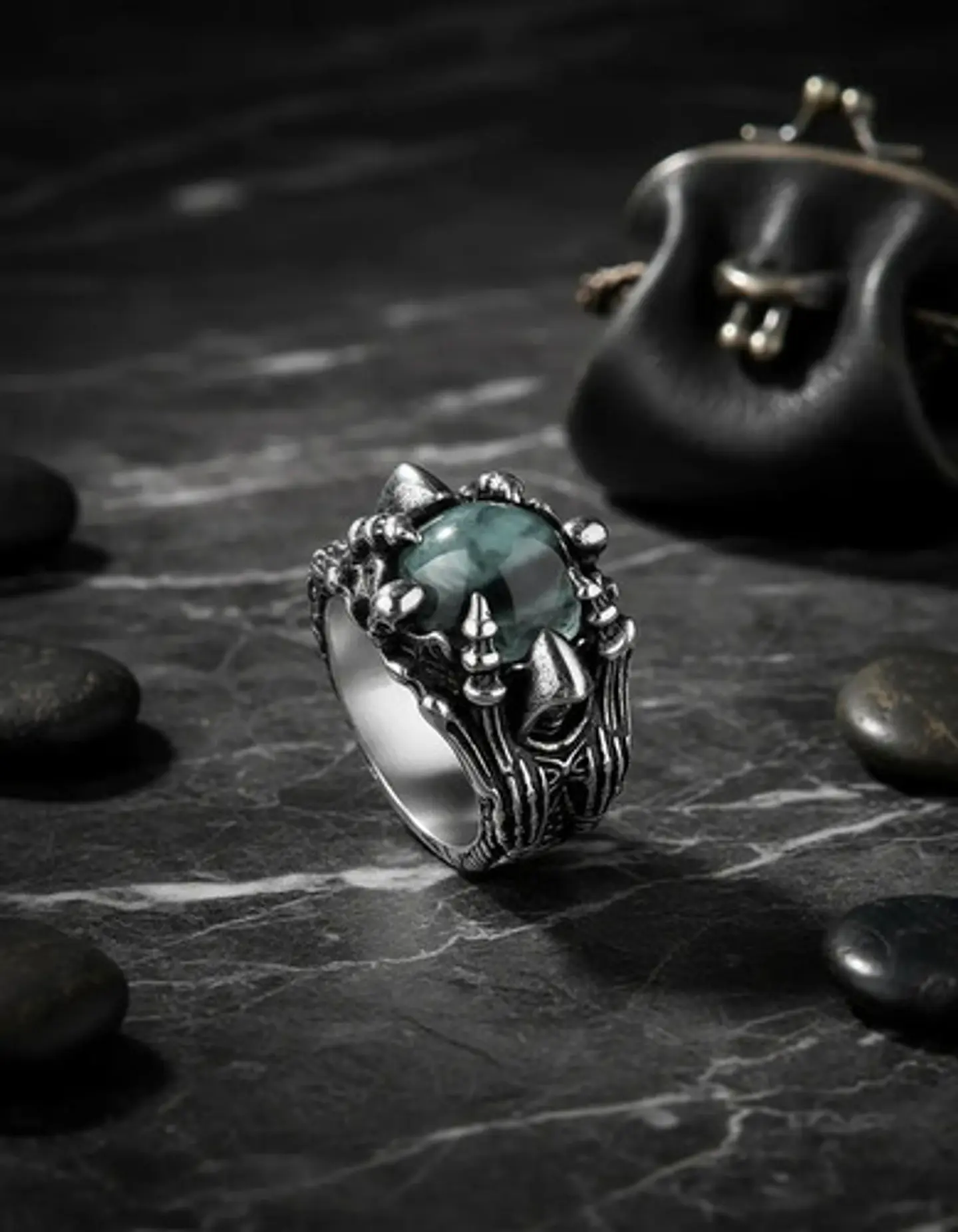 Anillo Ojo De Dragón Craneo Calavera Acero Inoxidable Hombre 6