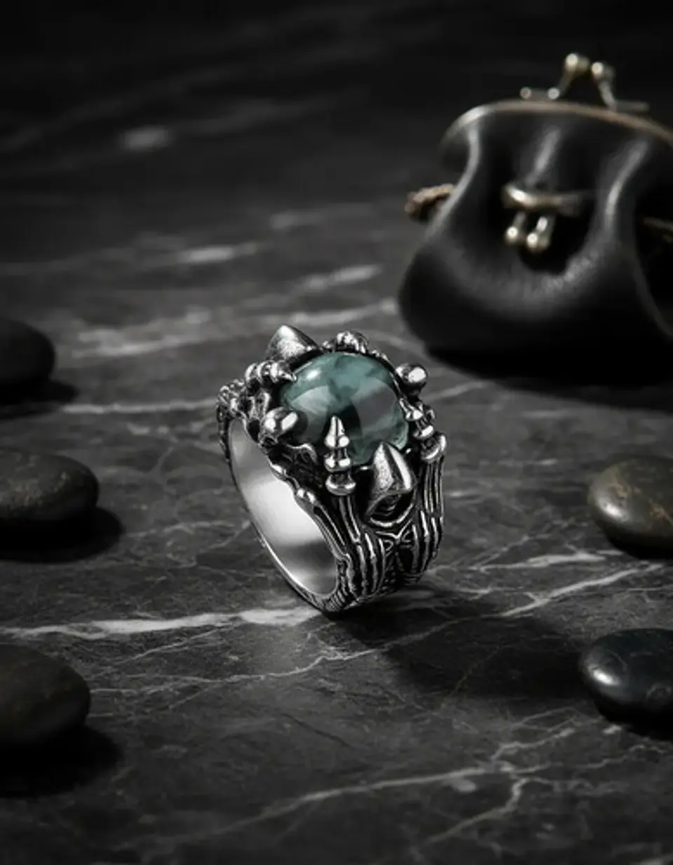 Anillo Ojo De Dragón Craneo Calavera Acero Inoxidable Hombre 6