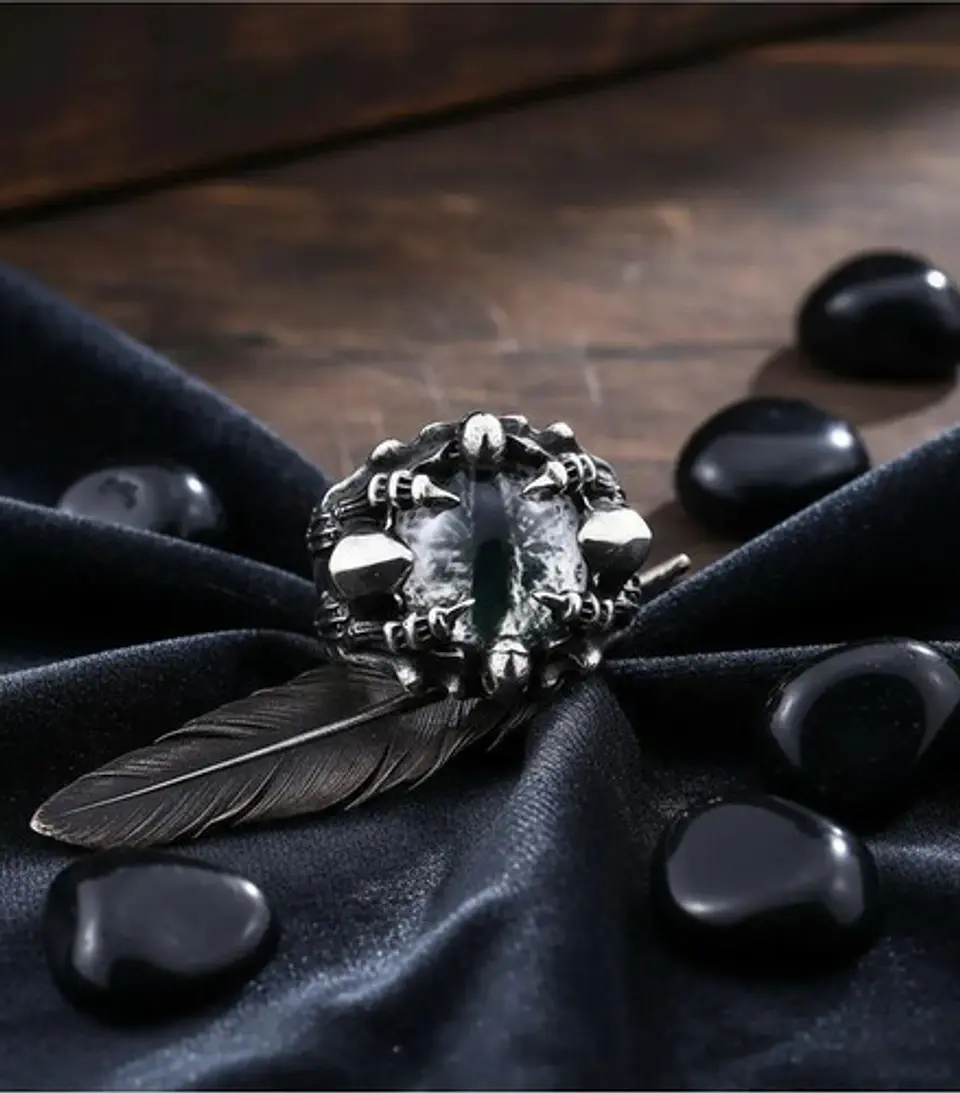 Anillo Ojo De Dragón Craneo Calavera Acero Inoxidable Hombre 7