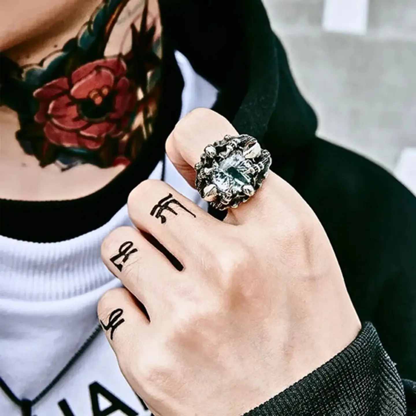 Anillo Ojo De Dragón Craneo Calavera Acero Inoxidable Hombre 9