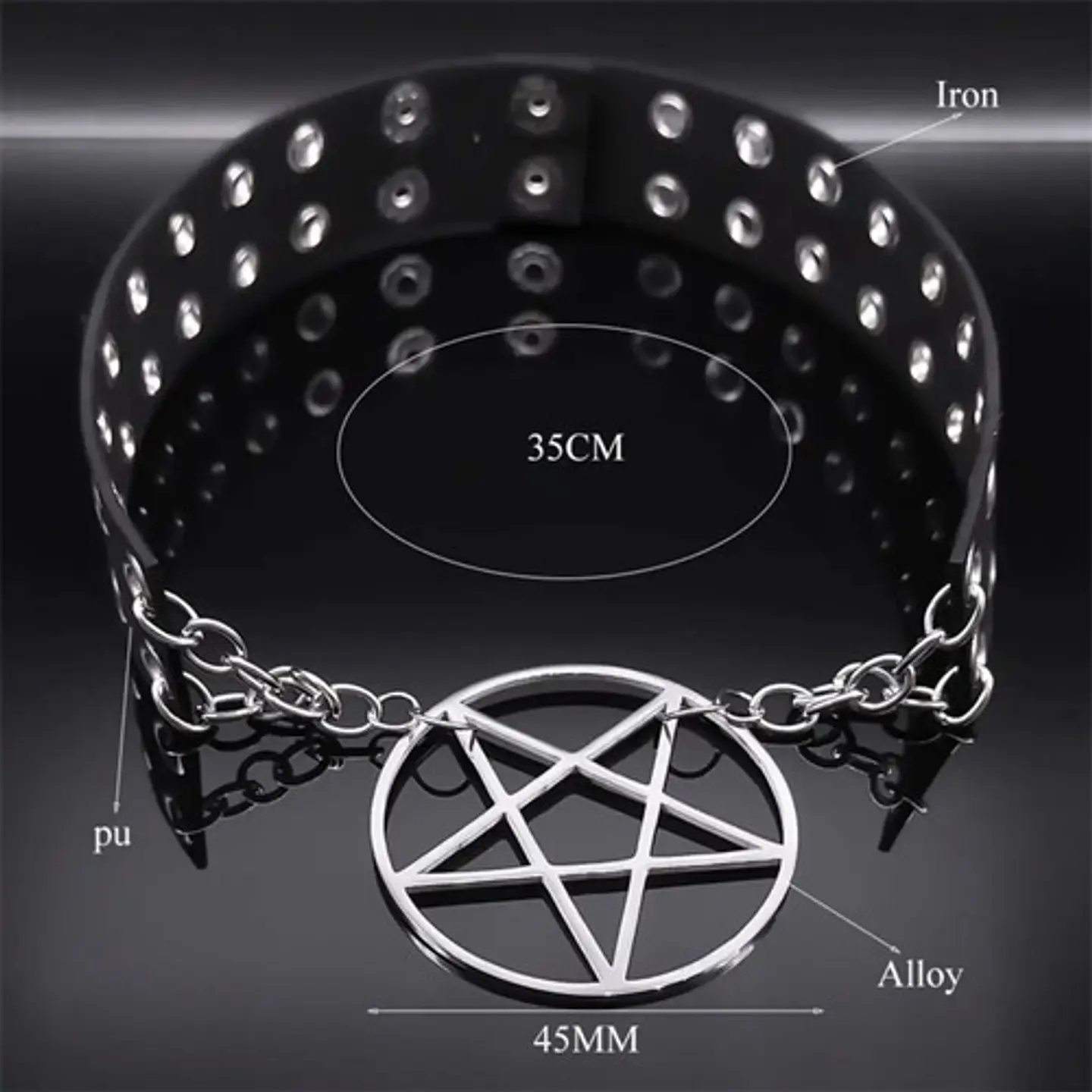 Collar Choker Para Mujer Con Dije Cruz Estrella Pentagrama  3