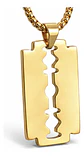 Collar Para Hombre Y Mujer Dije Cuchilla Barbero Color Negro - Miniatura 1