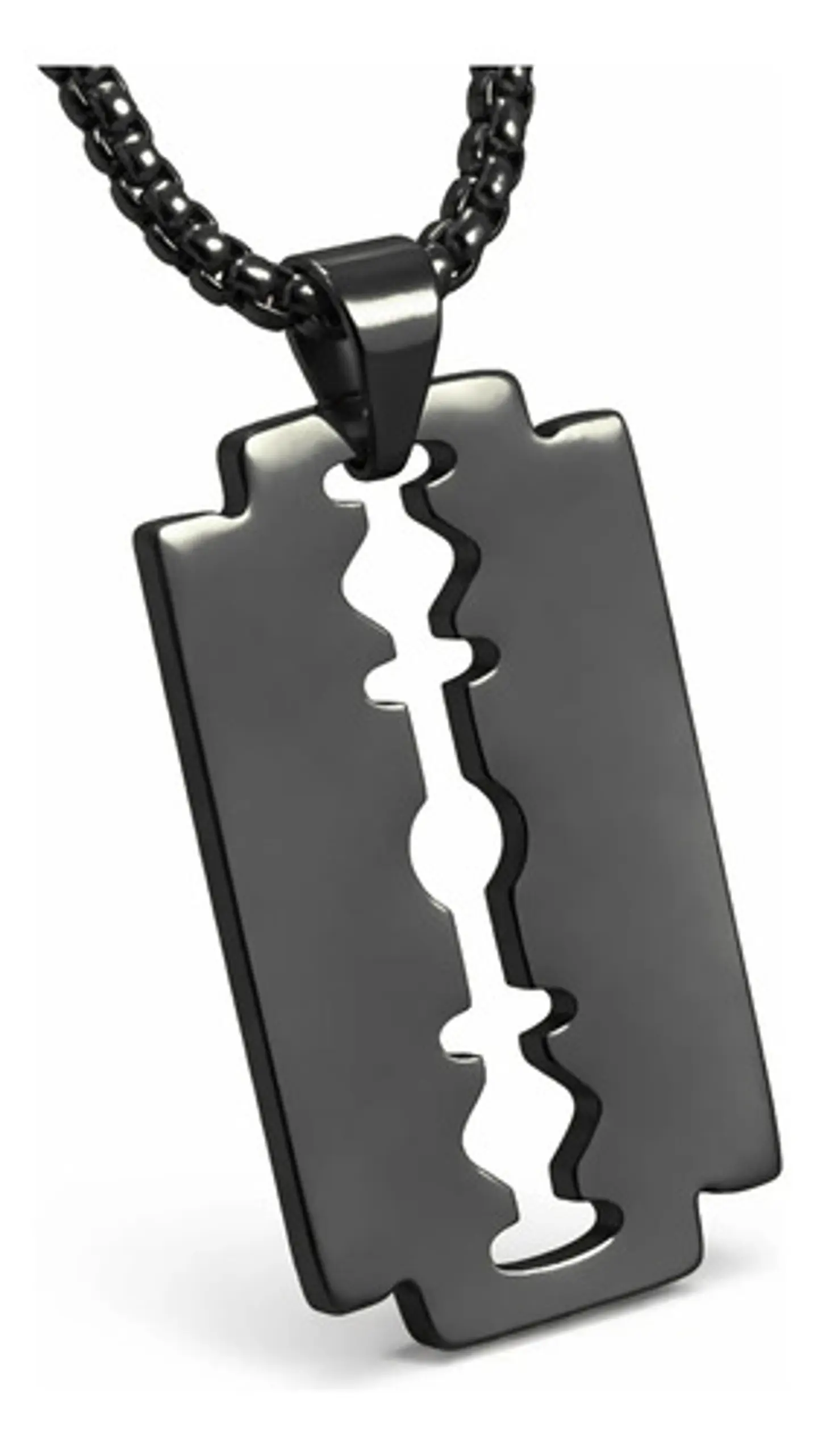 Collar Para Hombre Y Mujer Dije Cuchilla Barbero Color Negro 9