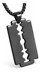 Collar Para Hombre Y Mujer Dije Cuchilla Barbero Color Negro - Miniatura 9
