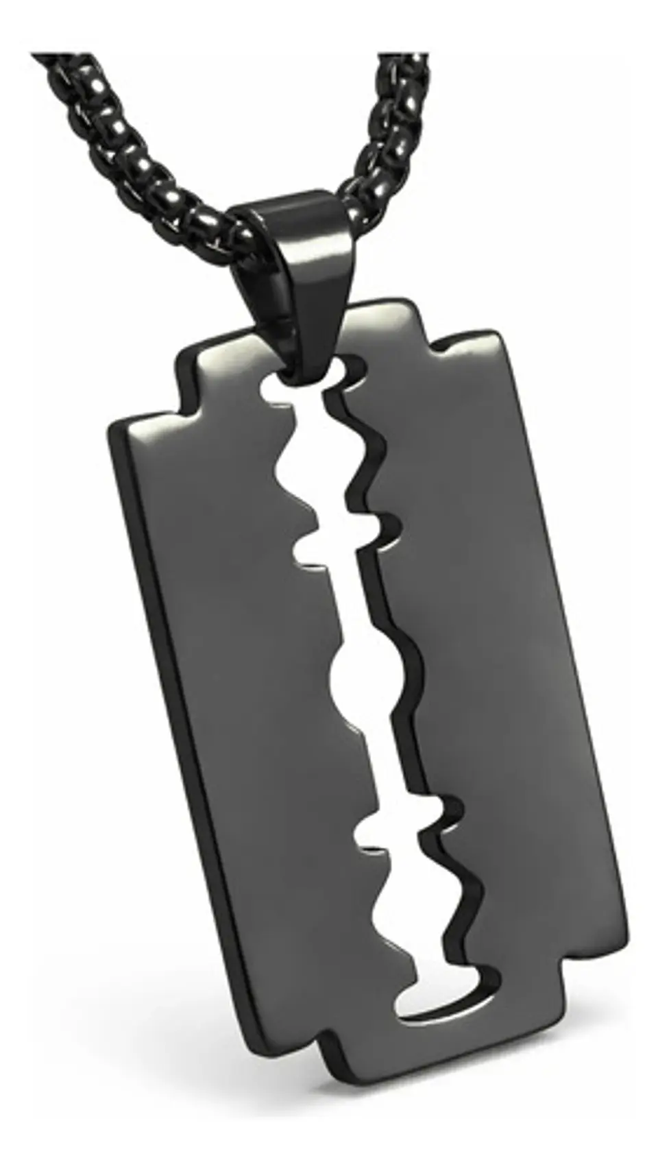 Collar Para Hombre Y Mujer Dije Cuchilla Barbero Color Negro 9