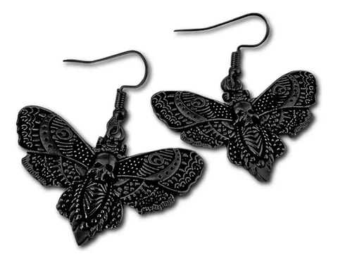 Aretes Pendientes Para Mujer Colgantes Polillas Color Negro 