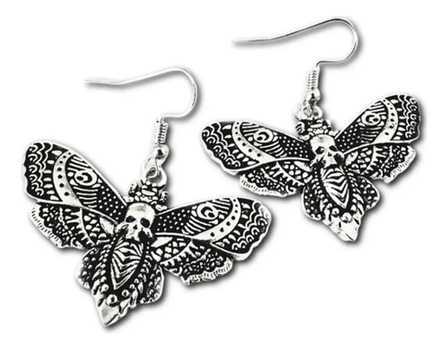 Aretes Pendientes Para Mujer Colgantes Polillas Color Negro  3