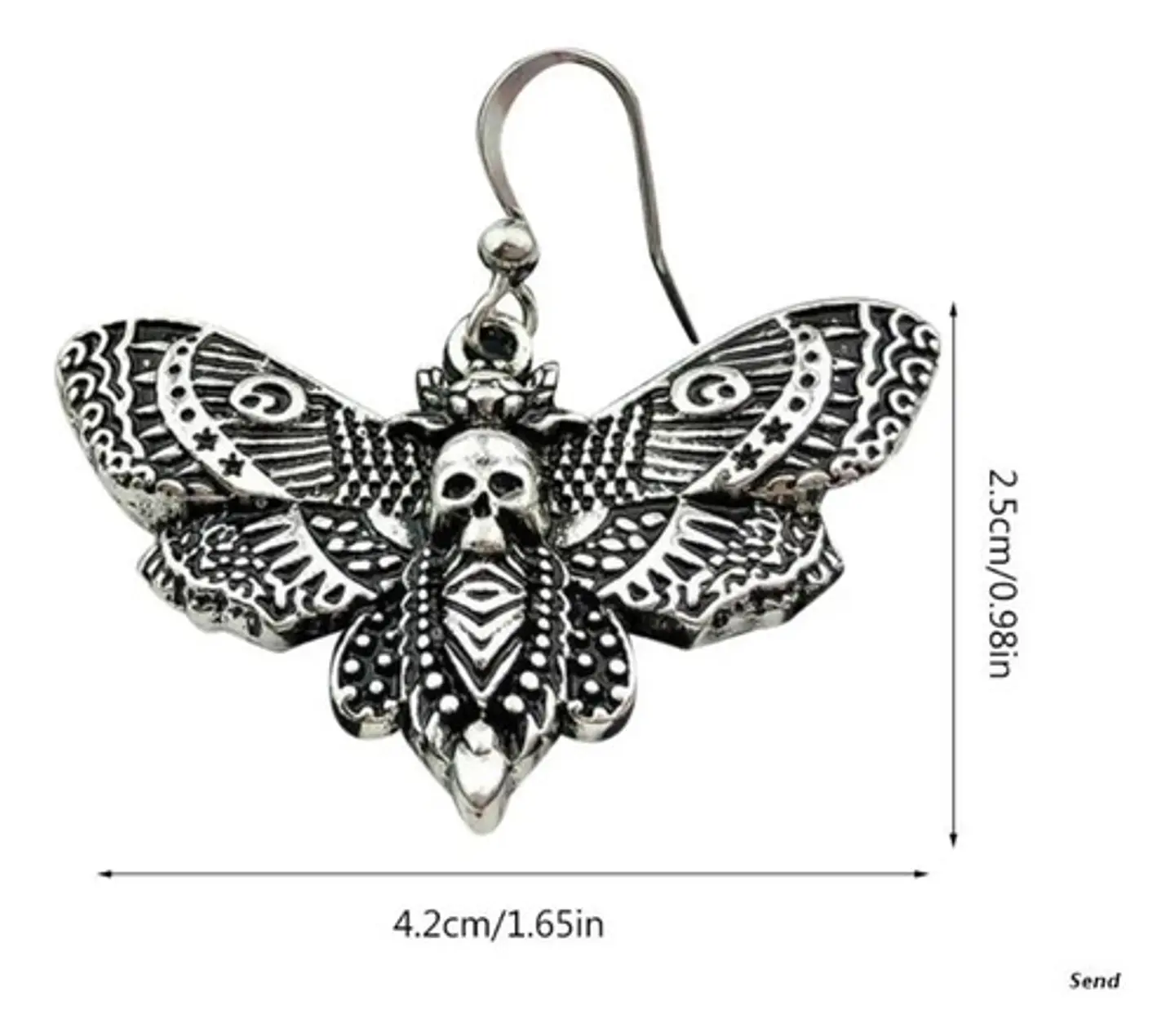Aretes Pendientes Para Mujer Colgantes Polillas Color Negro  4