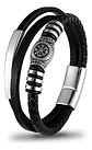 Pulsera Para Hombre De Cuero Capas Runas Vegvisir Vikingo - Miniatura 1