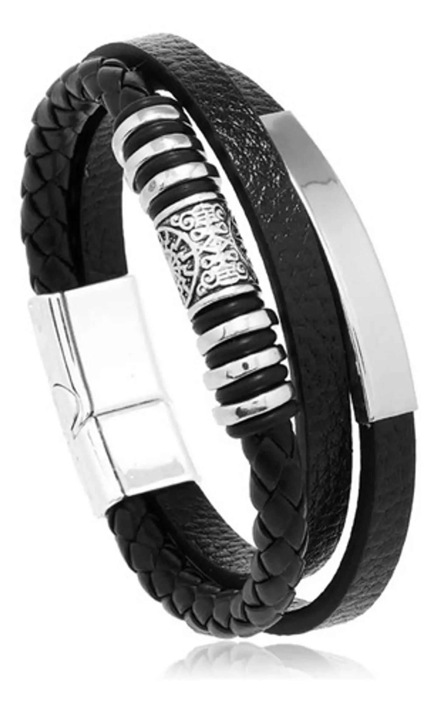 Pulsera Para Hombre De Cuero Capas Runas Vegvisir Vikingo 10