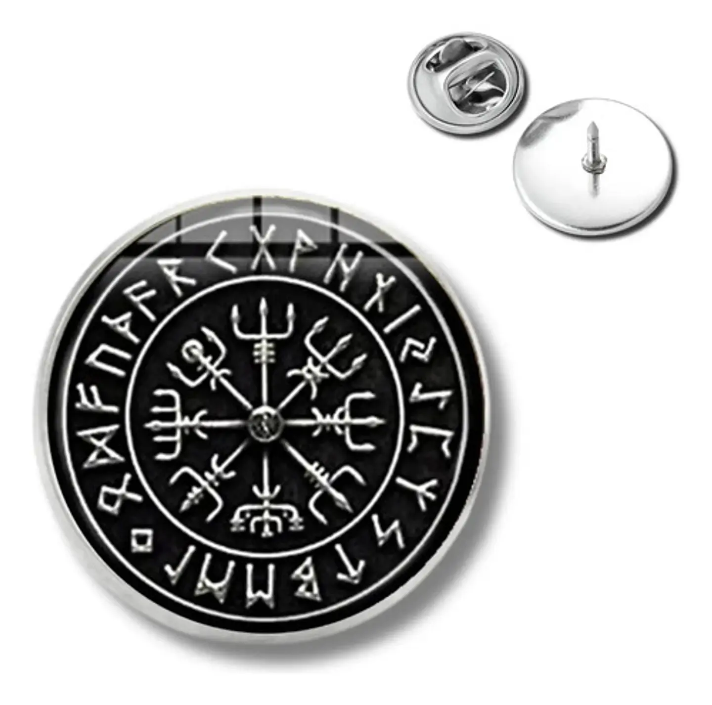 Broche Insignia Hombre Y Mujer Pin Vegvisir Brujula Vikinga 6