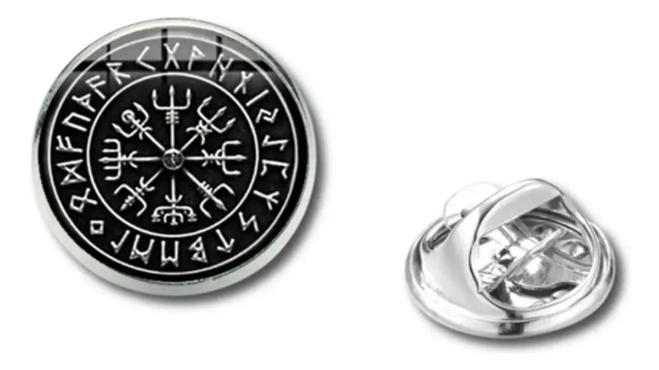 Broche Insignia Hombre Y Mujer Pin Vegvisir Brujula Vikinga 7