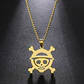 Collar Para Hombre Mujer Con Dije Cráneo One Piece Color Oro - Miniatura 4