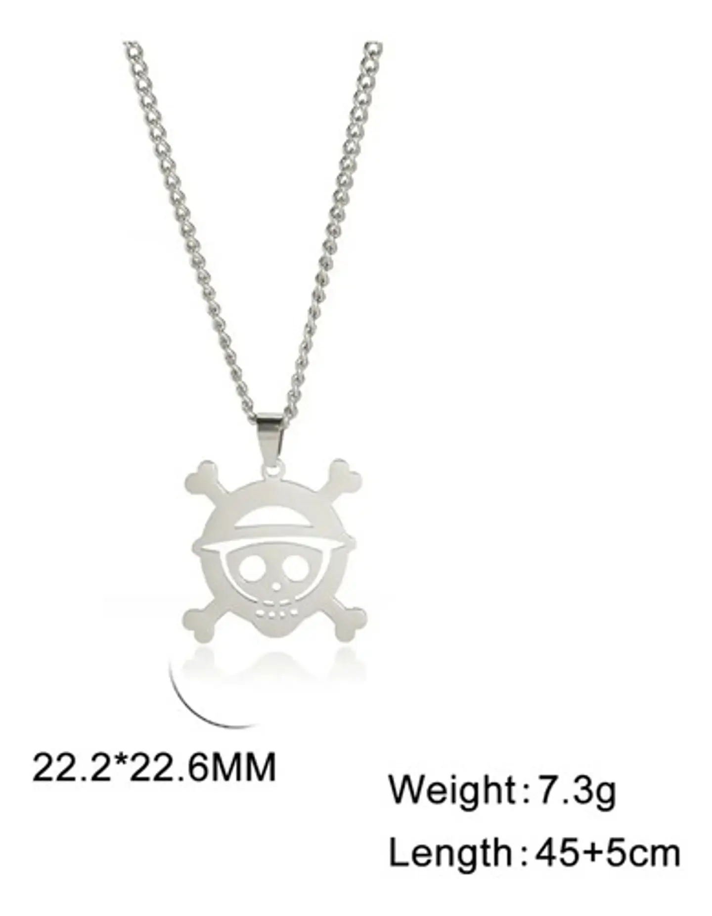 Collar Para Hombre Mujer Con Dije Cráneo One Piece Color Oro 9