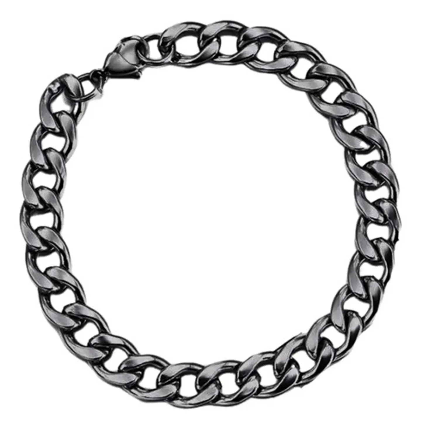 Pulsera Esclava Industrial Para Hombre Tipo Cubana De Acero 1