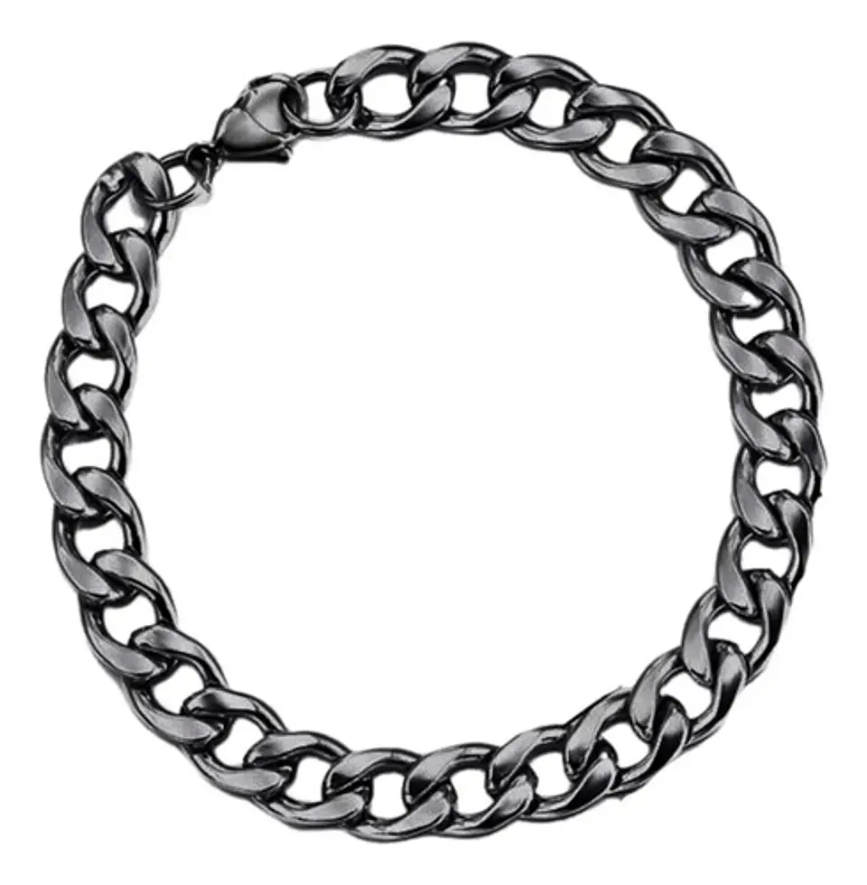 Pulsera Esclava Industrial Para Hombre Tipo Cubana De Acero 1