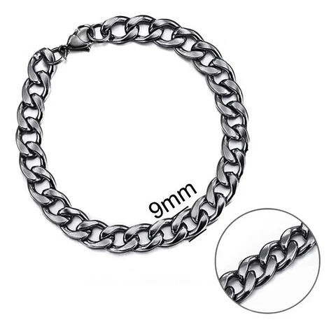 Pulsera Esclava Industrial Para Hombre Tipo Cubana De Acero