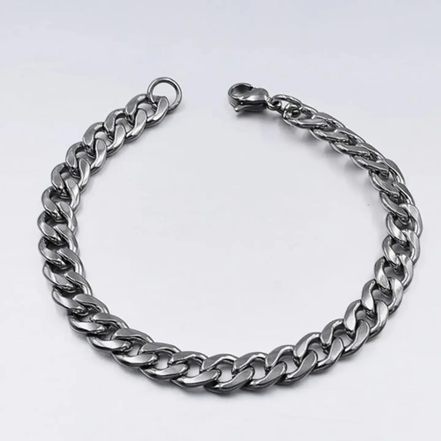 Pulsera Esclava Industrial Para Hombre Tipo Cubana De Acero 3