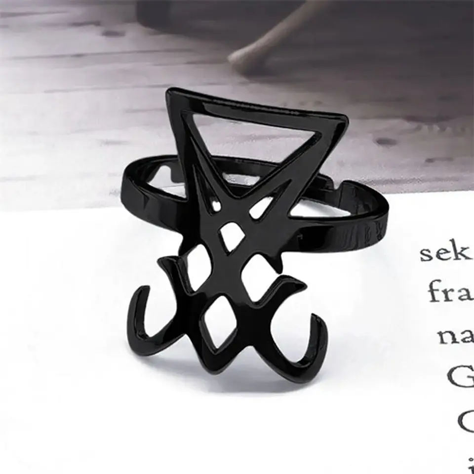 Anillo Para Hombre Y Mujer Con Signo Sigil Gotico Amuleto 5