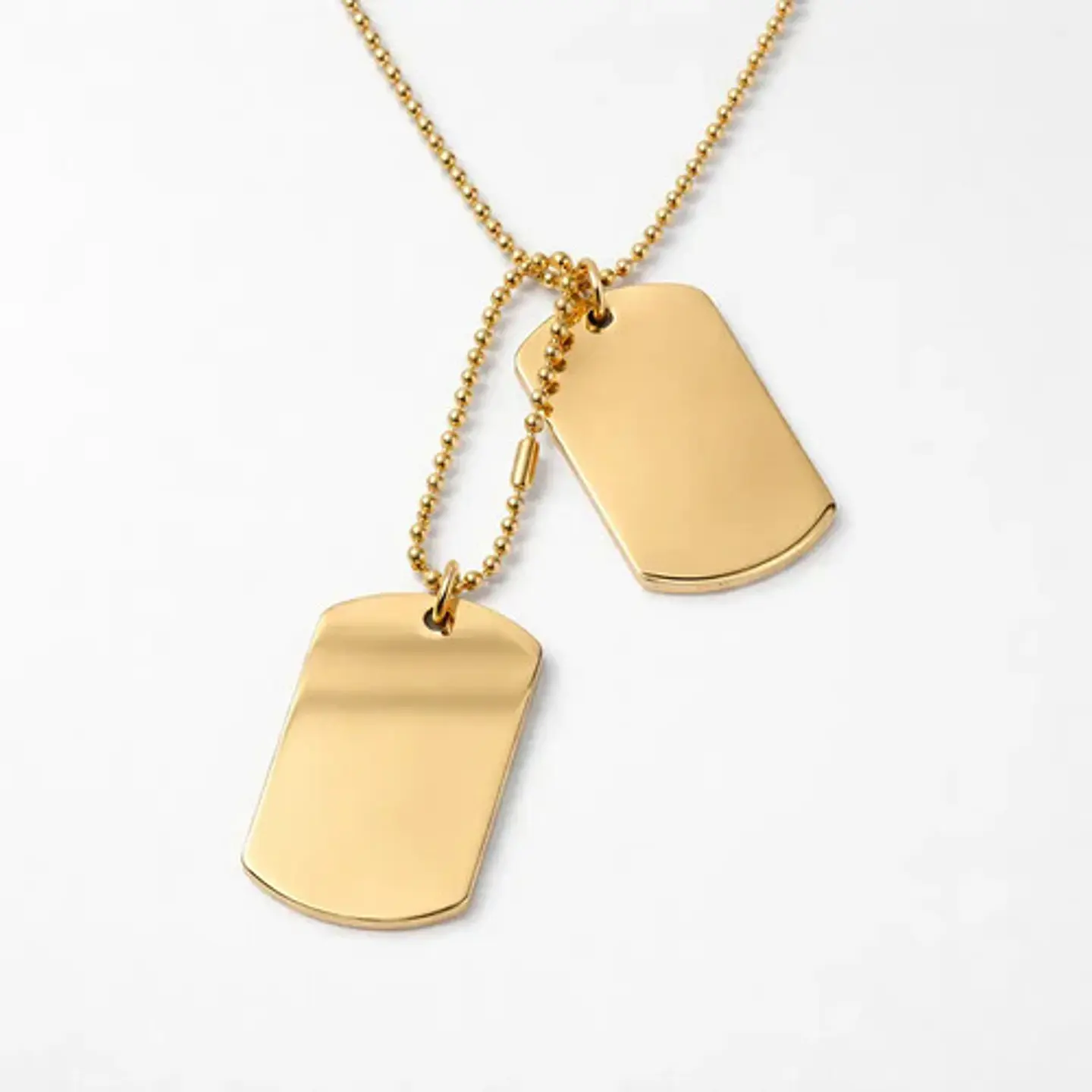 Collar De Acero Para Hombre Dijes Placas Militares Plata 2