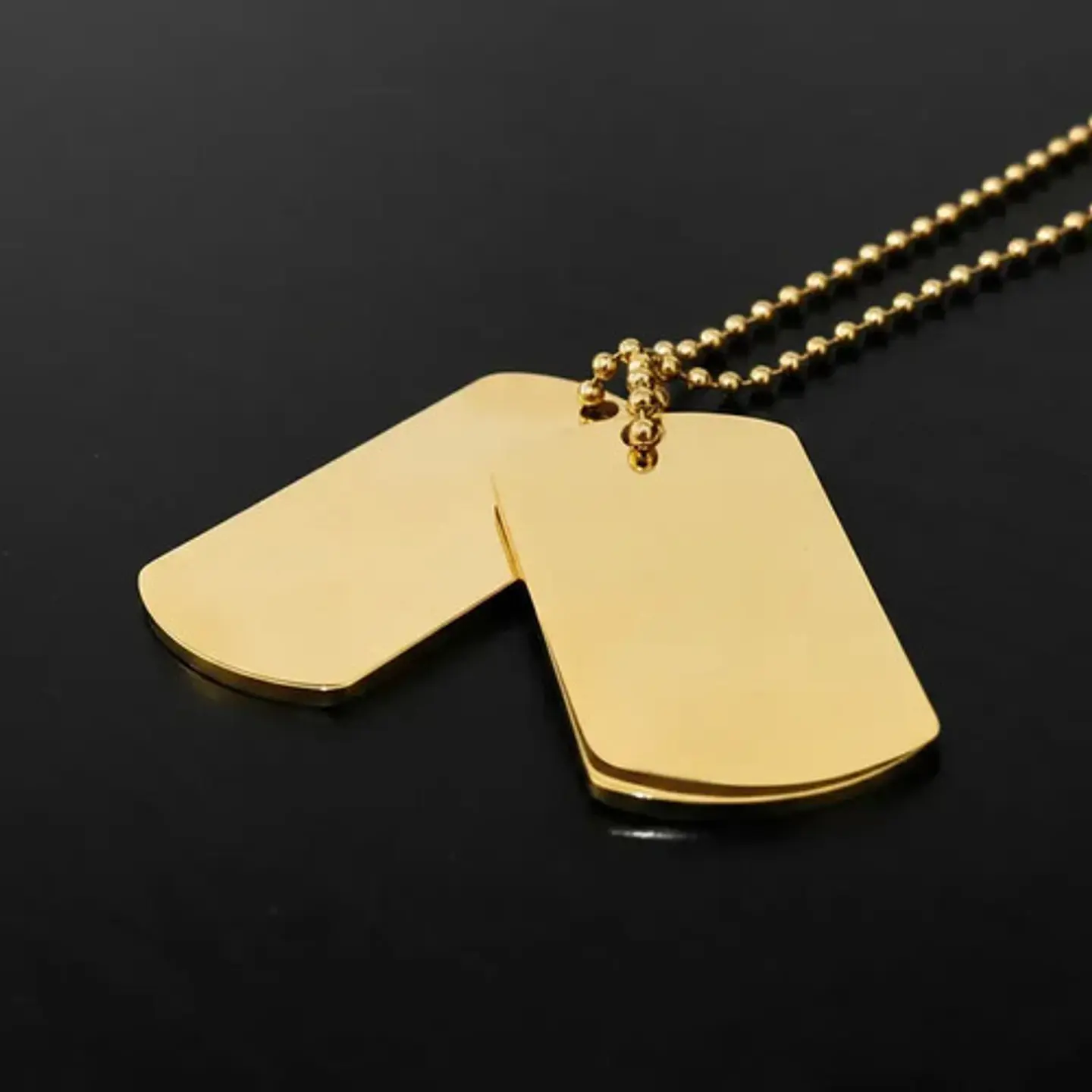 Collar De Acero Para Hombre Dijes Placas Militares Plata 7