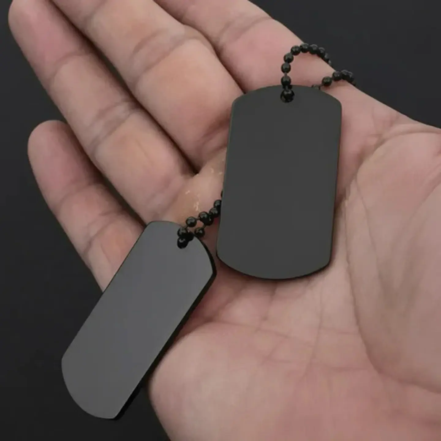 Collar De Acero Para Hombre Dijes Placas Militares Plata 15